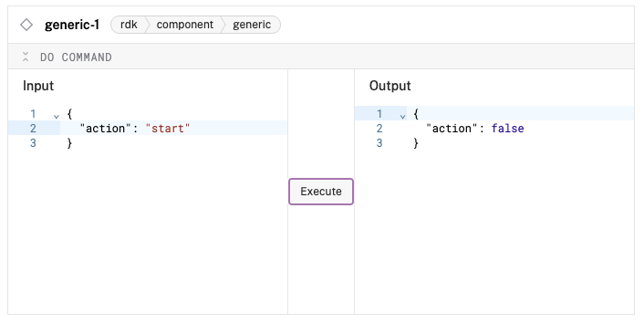 The generic component in the test panel.